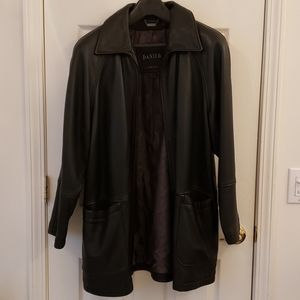 3/4 length leather coat